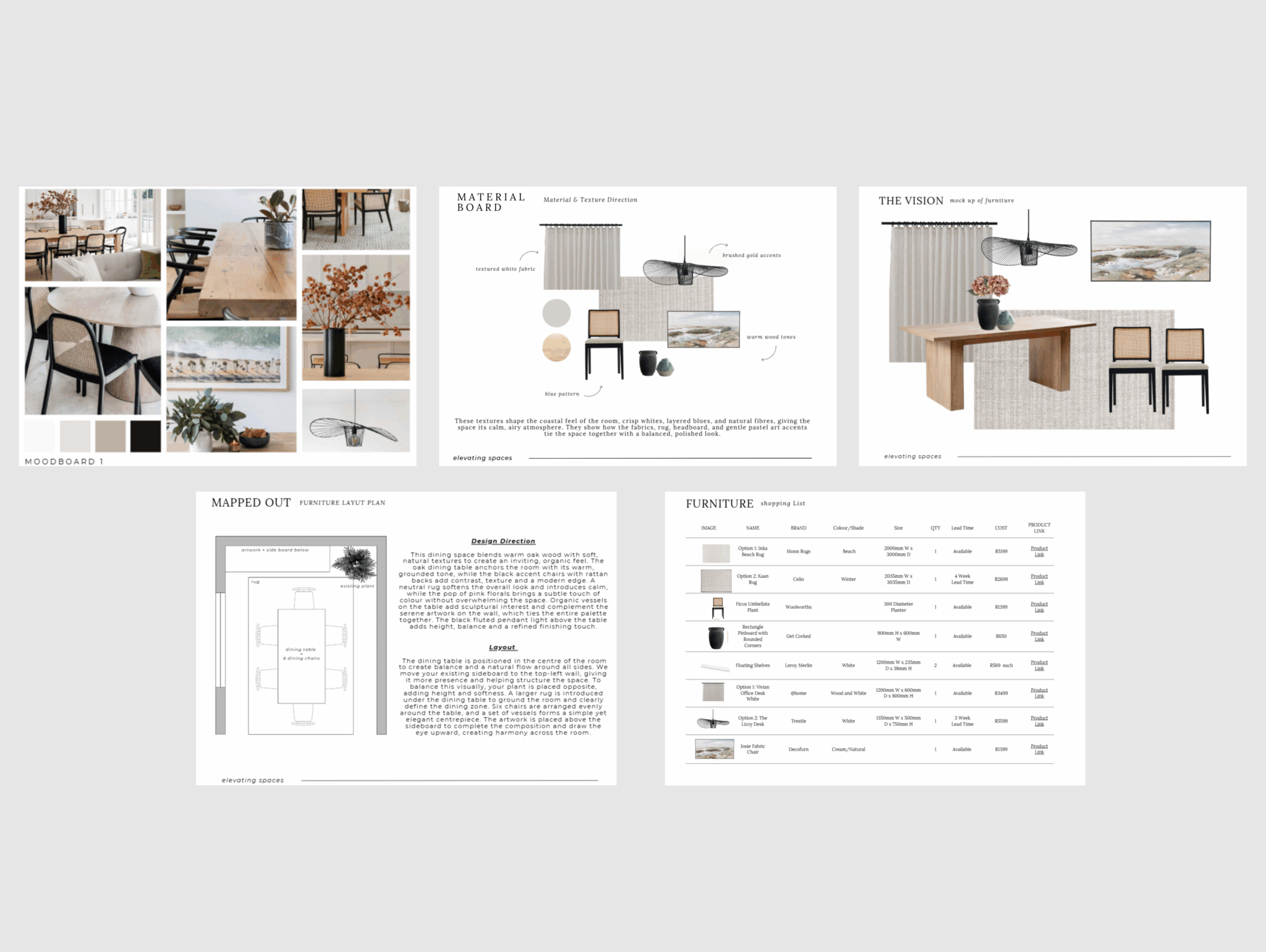 elevating spaces online Decorating Plan